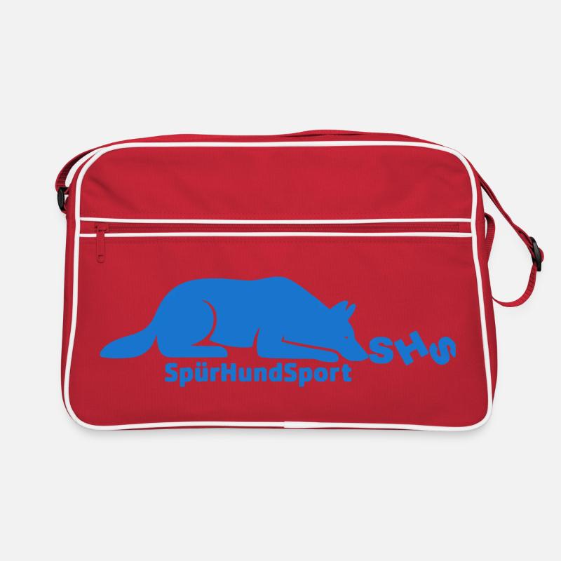 SHS Logo blau - Retro Tasche - Rot/Weiß
