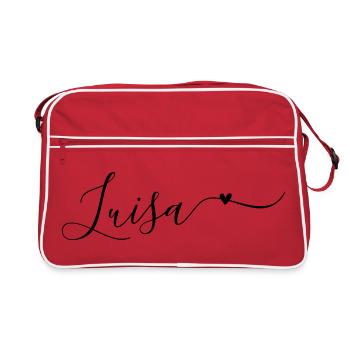Luisa Name Vorname Dekorativ - Retro Tasche - Rot/Weiß - Vorne