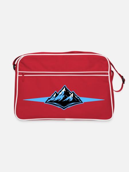 Mountains icon line - Retro Bag - red/white - Front
