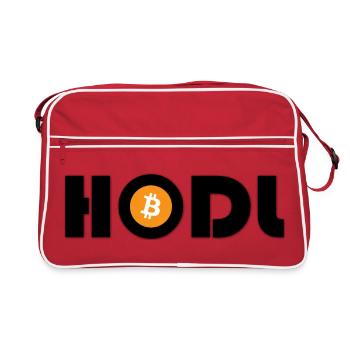 Bitcoin Symbol Print Orange Coin - Retro Bag - red/white - Front