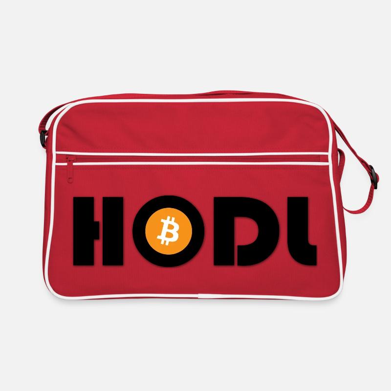 Bitcoin Symbol Print Orange Coin Retro Bag