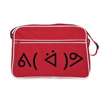 Happy Dance Dancing ᕕ( ᐛ )ᕗ Emoticon - Retro Bag - red/white - Front