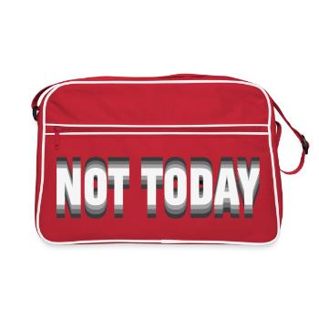 Not Today – Minimalist Typography Statement - Retro Bag - red/white - Front