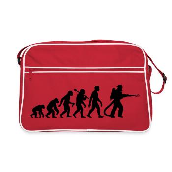 Feuerwehr Feuerwehrmann Evolution Für Den Einsatz - Retro Tasche - Rot/Weiß - Vorne