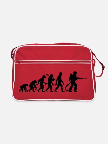 Feuerwehr Feuerwehrmann Evolution Für Den Einsatz - Retro Tasche - Rot/Weiß