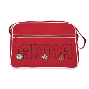 Anna Weihnachten  - Retro Tasche - Rot/Weiß - Vorne