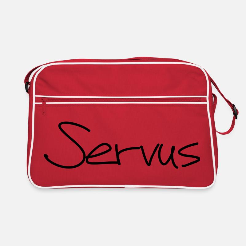 Servus Hallo Gruß Begrüßung Tschüss Geschenk Retro Tasche