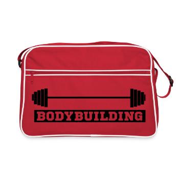 bodybuilder, bodybuilding, fitness, workout, beast - Retro Bag - red/white - Front
