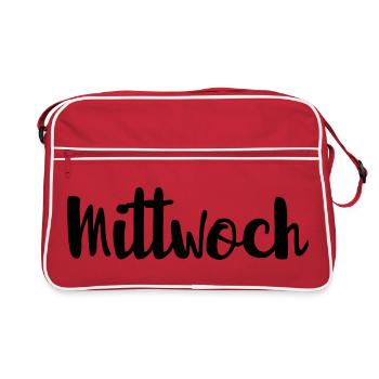 Mittwoch Mitte der Woche Wochentag - Retro Tasche - Rot/Weiß - Vorne