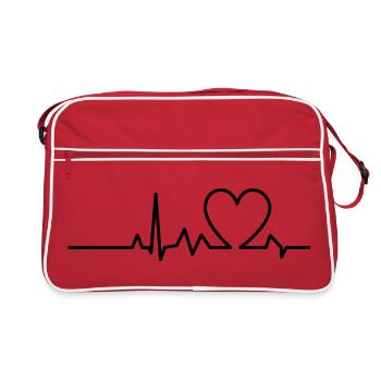 Heart Life Line - Retro Bag - red/white - Front