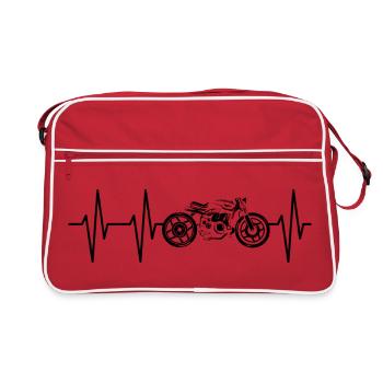 Heartbeat caferacer pulse motorcycle icon icon - Retro Bag - red/white - Front