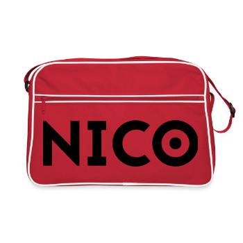 First name Nico - Retro Bag - red/white - Front