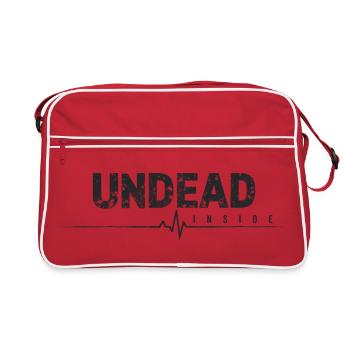 Undead Inside Zombie Saying - Retro Bag - red/white - Front