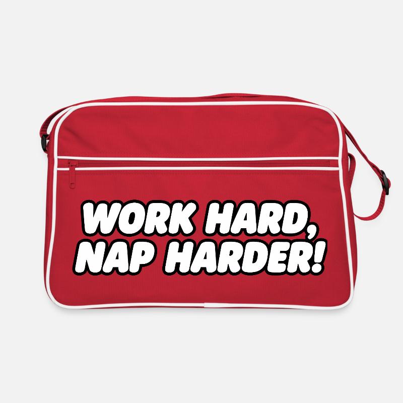 Travailler dur Sieste plus dur Citation typographique Sac Retro