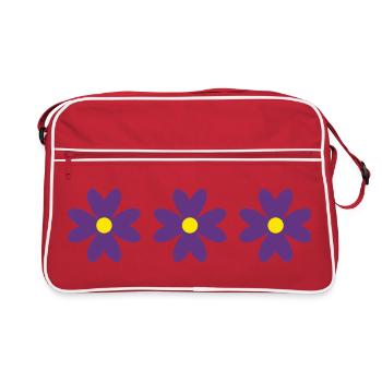 BLUME. NATUR. ÖKOLOGIE. JAHRESTAG. FEST - Retro Tasche - Rot/Weiß - Vorne