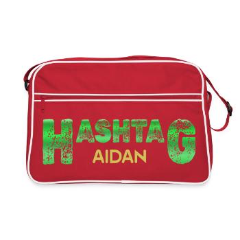 Geschenk für Aidan - Retro Tasche - Rot/Weiß - Vorne
