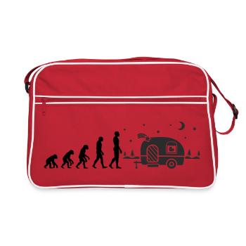 EVOLUTION OF CAMPING! CAMPER WOHNMOBIL VANLIFE - Retro Tasche - Rot/Weiß - Vorne