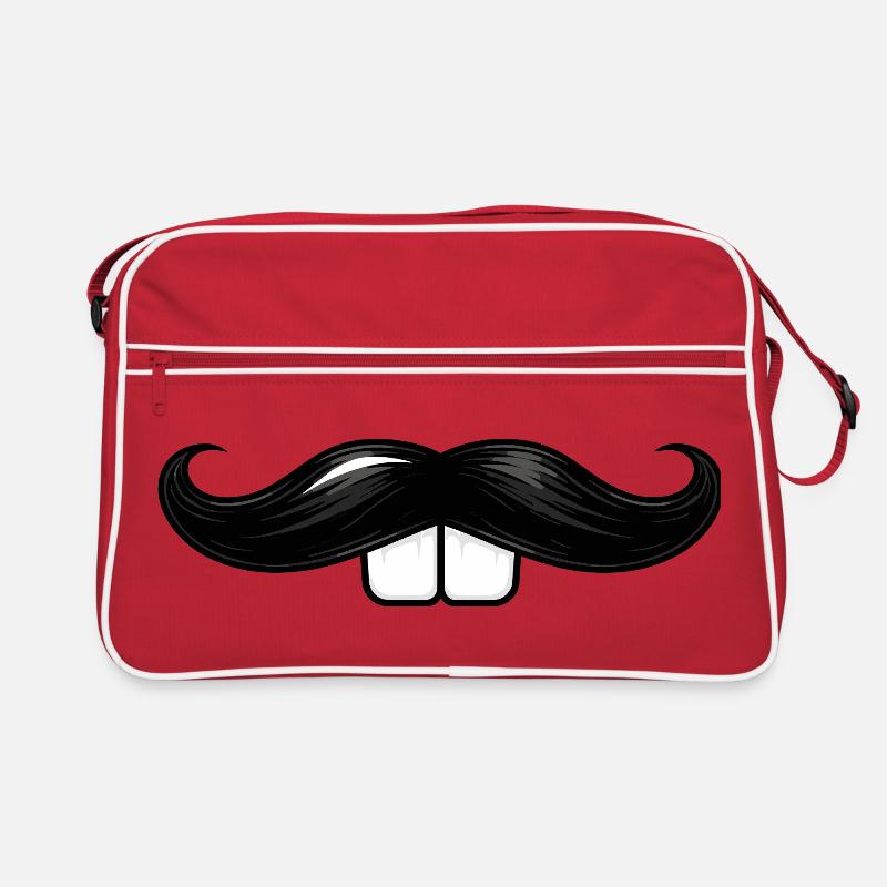 Schnurrbart mit Hasenzähnen  Retro Tasche