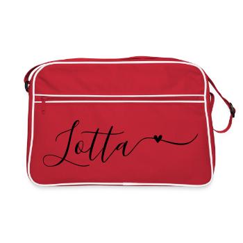 Beaucoup Nom de famille Prénom Décoratif - Sac Retro - rouge/blanc - Devant