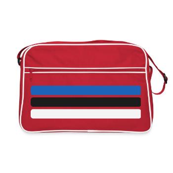 Estonia Flag Minimal - Flag Fan Stripe Design - Retro Bag - red/white - Front