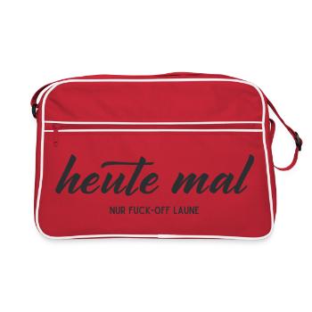 Heute mal nur Fuck-Off-Laune – Statement - Retro Tasche - Rot/Weiß - Vorne