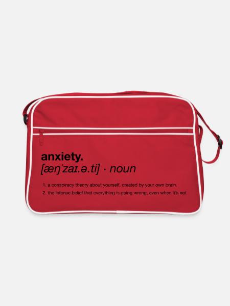 Definition of anxiety - Retro Tasche - Rot/Weiß - Vorne