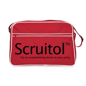 I don't care, drugs, Scuitol, sarcastic, shit - Retro Bag - red/white - Front