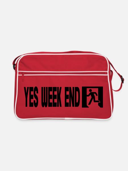 yes Weekend - Retro Tasche - Rot/Weiß - Vorne