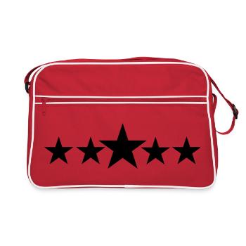 Five solid stars - Retro Bag - red/white - Front