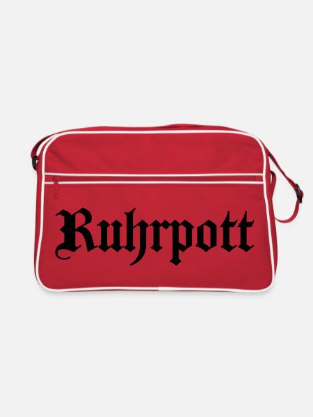 Ruhepott colle schriftzug - Retro Tasche - Rot/Weiß - Vorne
