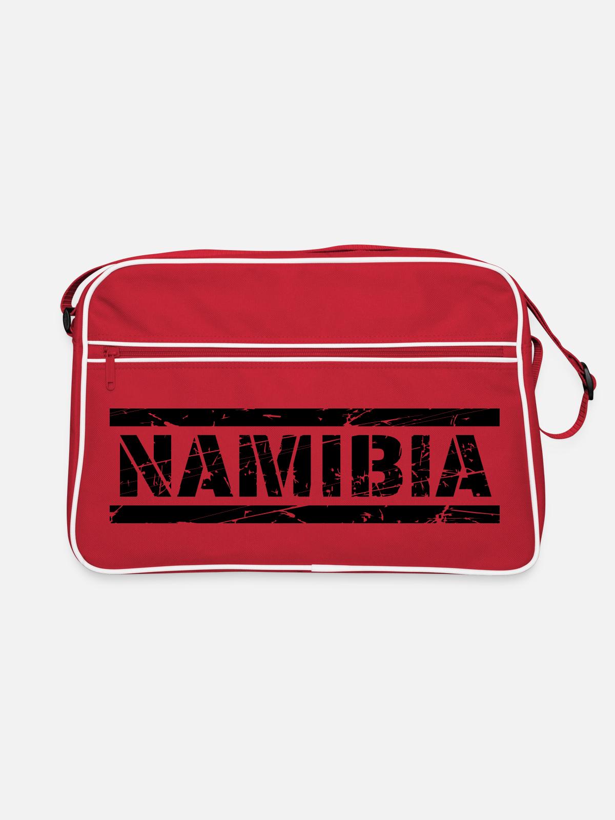 Namibia - Retro Tasche - Rot/Weiß - Vorne
