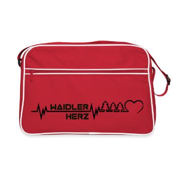 Waidlerherz - Retro Tasche - Rot/Weiß - Vorne