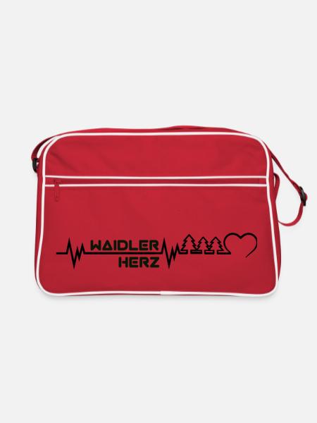 Waidlerherz - Retro Tasche - Rot/Weiß - Vorne