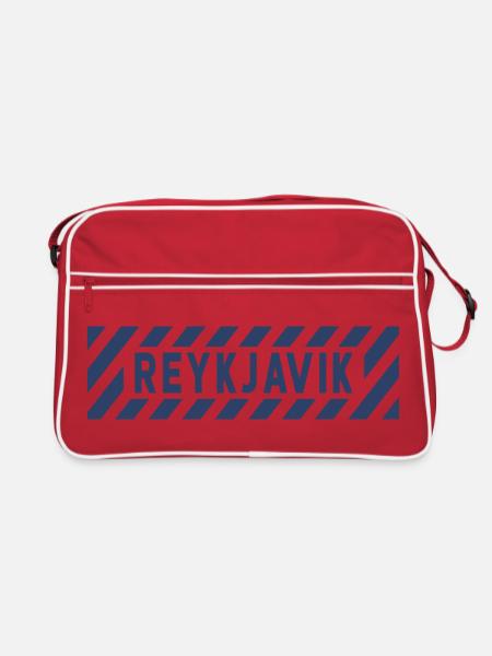 Reykjavik - Retro Tasche - Rot/Weiß - Vorne