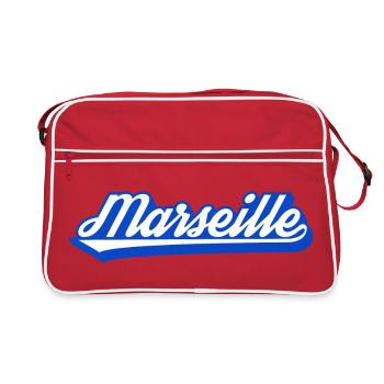 Marseille Retro Blue Script - Retro Bag - red/white - Front
