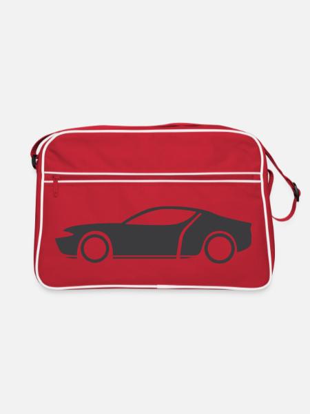 kfz symbol Auto Autos Werkstatt Logo Fahrzeug icon - Retro Tasche - Rot/Weiß