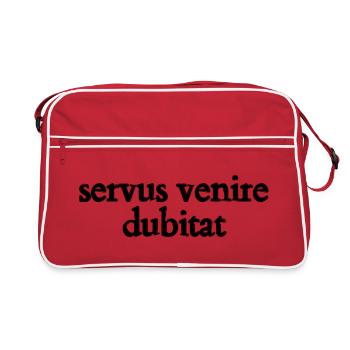 servus venire dubitat - Retro Tasche - Rot/Weiß - Vorne