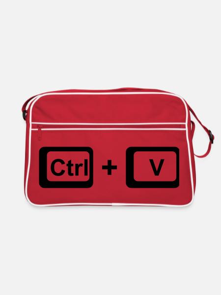 CTRL + V / Kinder Geschenk zu Vatertag / Muttertag - Retro Tasche - Rot/Weiß - Vorne