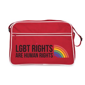 Mois de la fierté LGBTQ - Les droits des LGBT sont des droits de la personne - Sac Retro - rouge/blanc - Devant