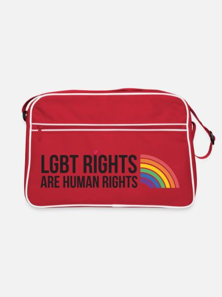 LGBTQ Pride Month - LGBT Rights Are Human Rights - Retro Bag - red/white - Front