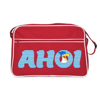 Ruf Ahoi mit Möve - Retro Tasche - Rot/Weiß - Vorne