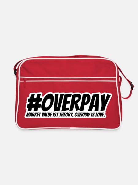 Overpay is love - Retro Bag - red/white - Front