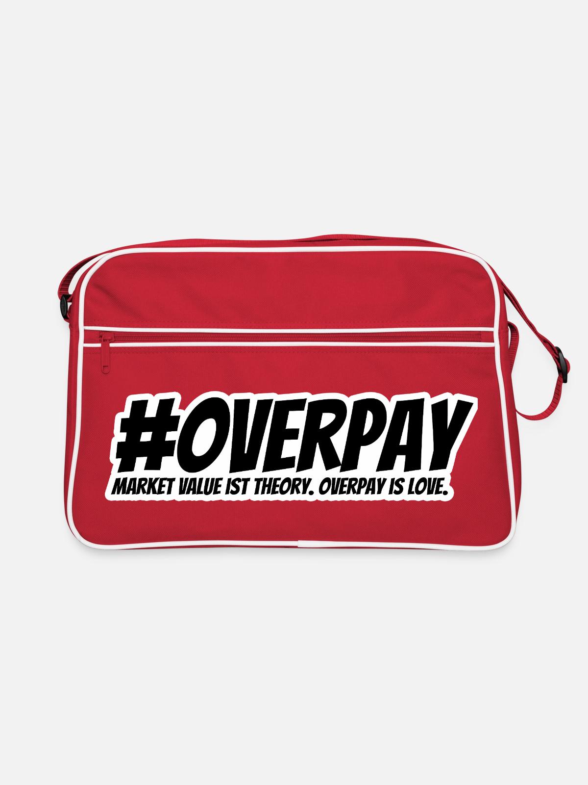 Overpay is love - Retro Bag - red/white - Front