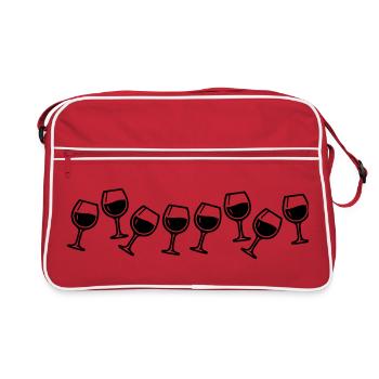 Verres à vin pour une fête du vin - Sac Retro - rouge/blanc - Devant