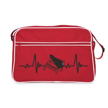 Piano à Queue Musique Classique Instrument Cœur - Sac Retro - rouge/blanc - Devant