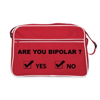 Are You Bipolar - Funny Sarcastic Humor - Retro Bag - red/white - Front