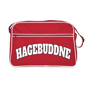 Hagebuddne – Diction de jeu de mots sur le mème - Sac Retro - rouge/blanc - Devant
