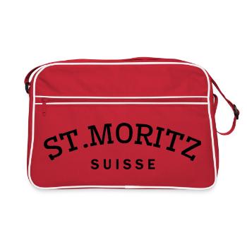 St. Moritz - Suisse - Switzerland - Swiss - Retro Bag - red/white - Front