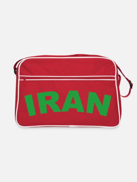 Iran in Grün – Kraftvolles Textdesign - Retro Tasche - Rot/Weiß - Vorne