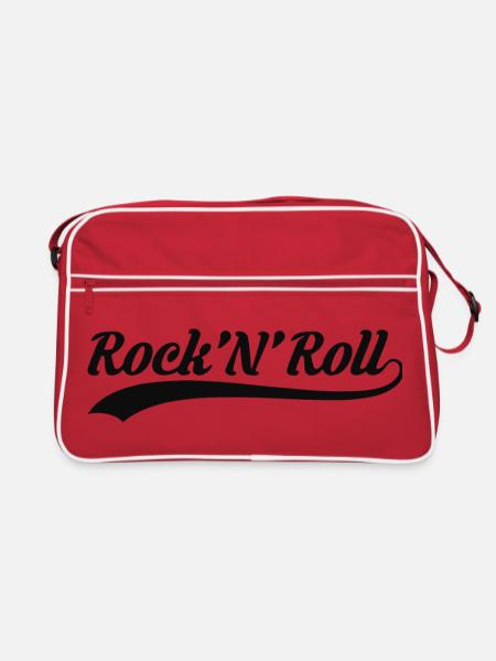 Rock'N'Roll Vintage Script - Retro Bag - red/white - Front
